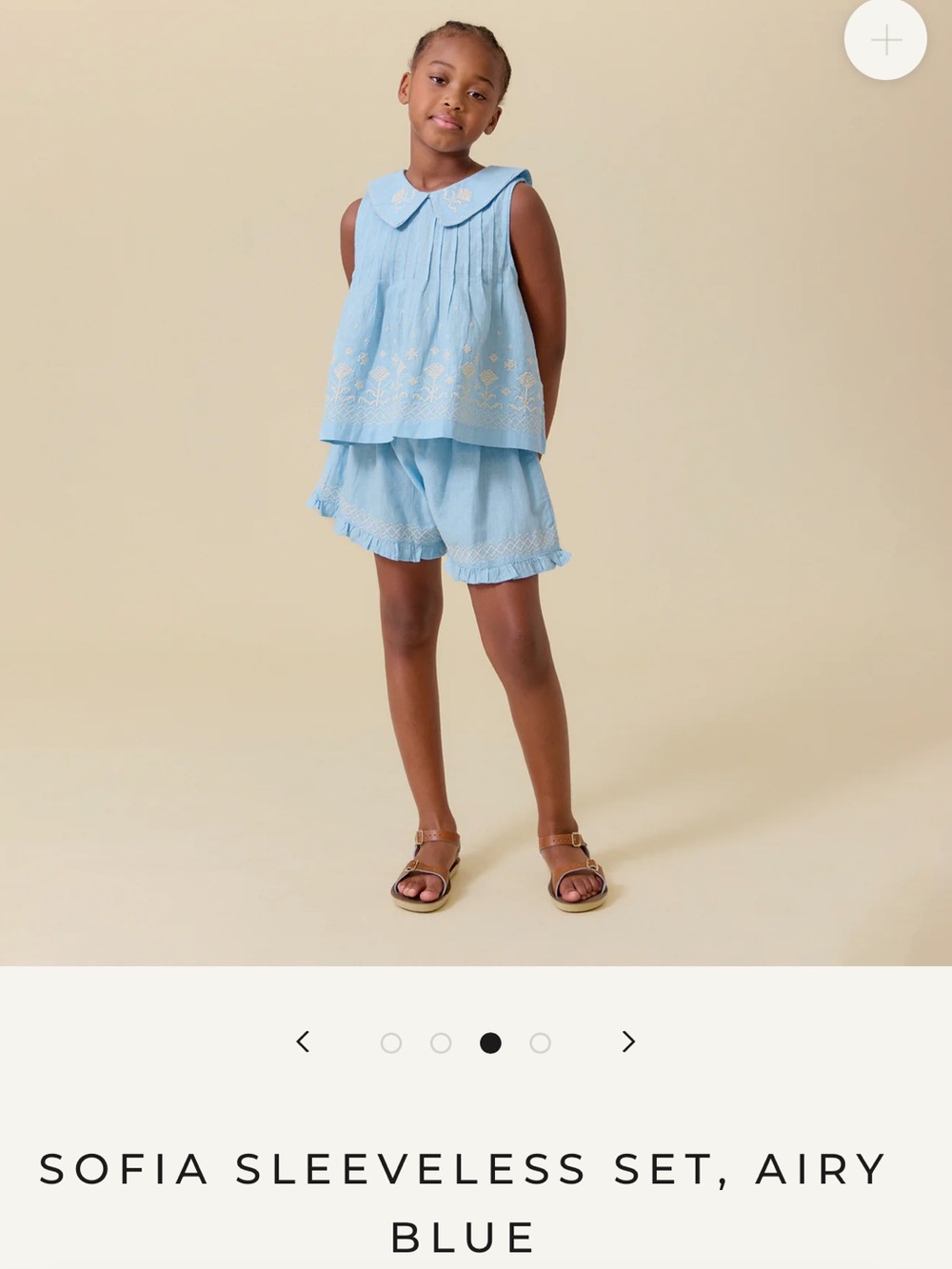 NWT Lali Kids Girls Sofia Sleeveless Matching Set in Light Blue, sz 5